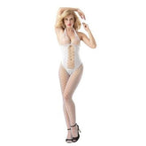 ItspleaZure White Open Crotch Bodystocking Lingerie with Free Thong for  at itspleaZure